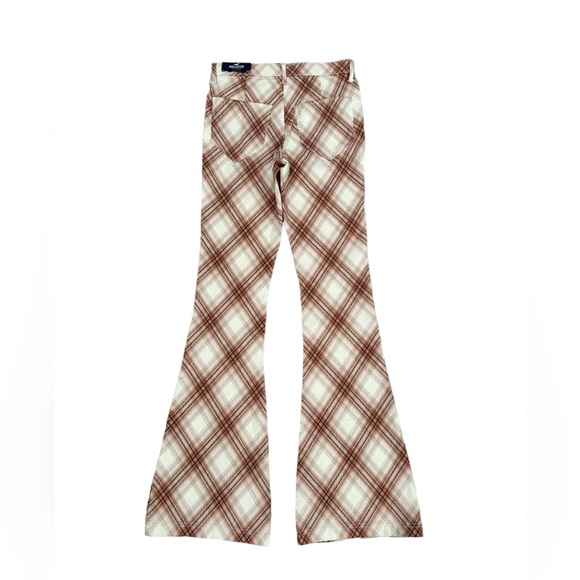 NWT Hollister Plaid flair Pants - Brown and White - Picture 5 of 8